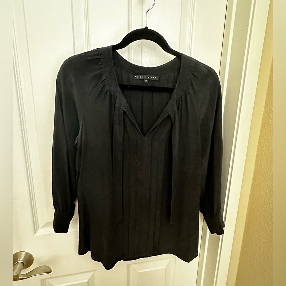 Antonio Melani Medium Silk Bow Neck Blouse